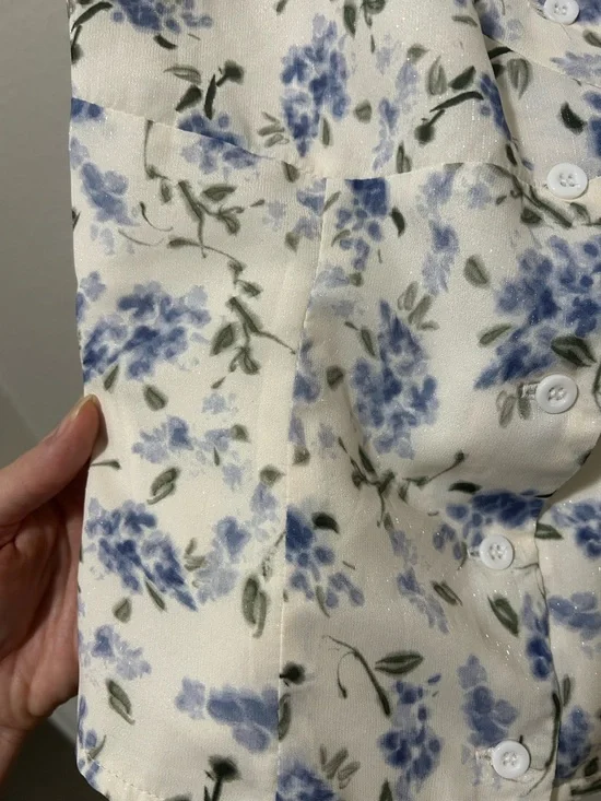 Petal + Pup Jia Floral Button Front Tank XS Sweetheart Smocked Back - Picture 6 of 8